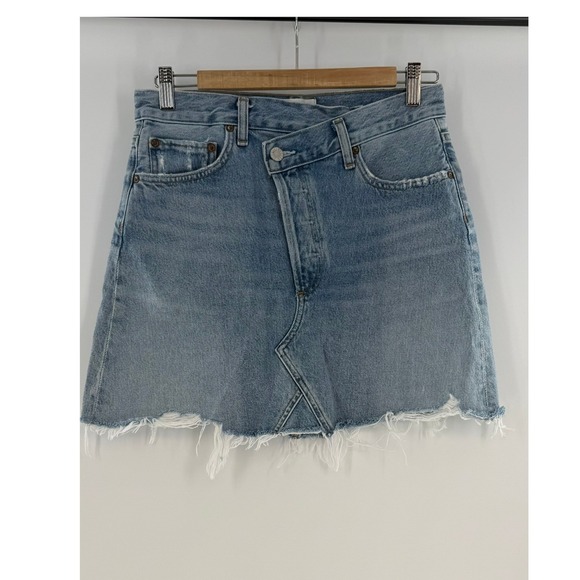 Agolde Dresses & Skirts - Agolde Criss Cross Denim Skirt Light/ Mid Wash Size 26